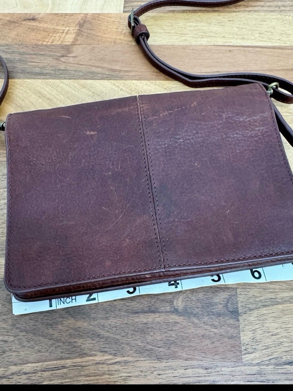 Duluth Trading Lifetime Leather Organizer Crossbody bag Brown